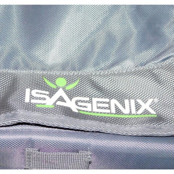 ISAGENIX Gray Neon Green Crossbody Shoulder Messenger Laptop Computer Bag - Picture 2 of 12
